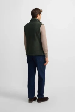 Silbon Coletes-Colete de polar clássico Verde