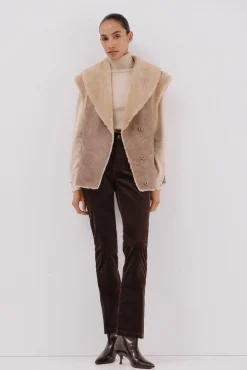 Cortefiel Coletes-Colete efeito dupla face Castanho