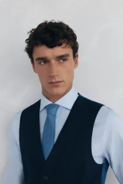 Pedro del Hierro Coletes|Fatos-Colete estruturado com ajuste sob medida nas costas Azul