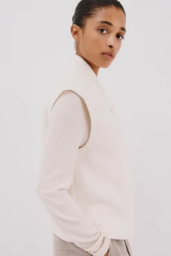 Cortefiel Coletes-Colete feminino oversized Ecru