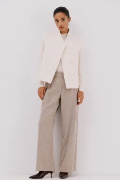 Cortefiel Coletes-Colete feminino oversized Ecru