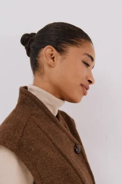 Cortefiel Coletes-Colete feminino oversized Castanho