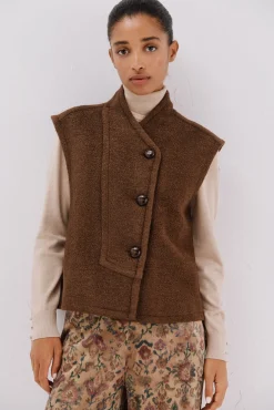 Cortefiel Coletes-Colete feminino oversized Castanho