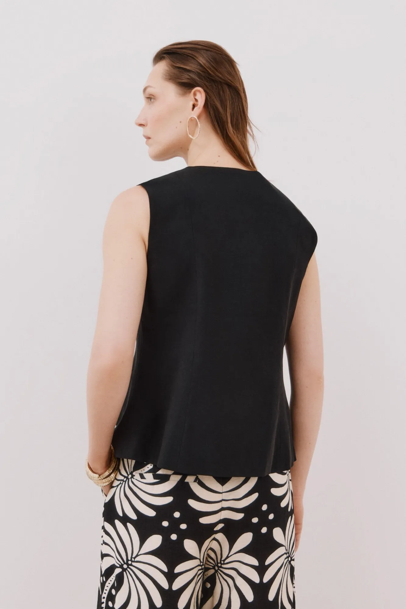 Cortefiel Coletes-Colete gola redonda Preto