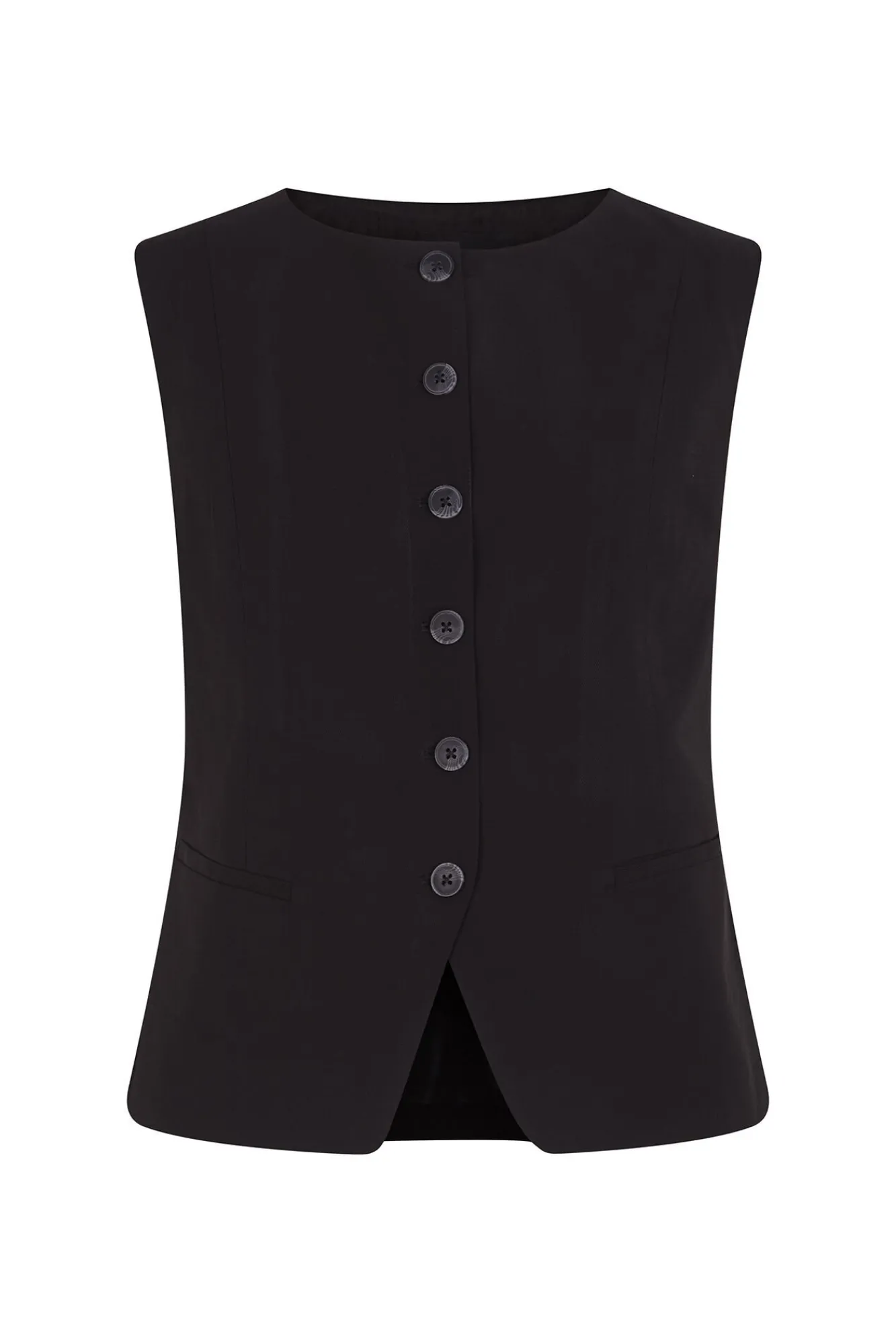 Cortefiel Coletes-Colete gola redonda Preto