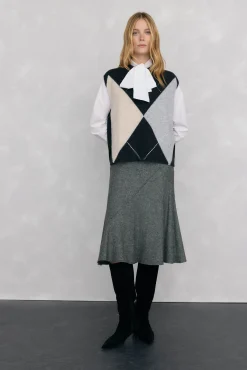 Pedro del Hierro Camisolas-Colete jacquard diamante Cizento