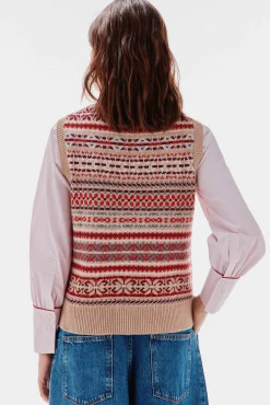 TFP by Tamara Falcó Coletes-Colete jacquard geométrico Beige