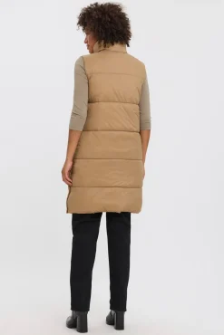 Vero Moda Coletes-Colete midi Colete feminino Castanho