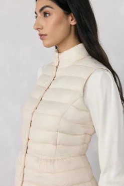 Pedro del Hierro Coletes-Colete peplum curto Ecru