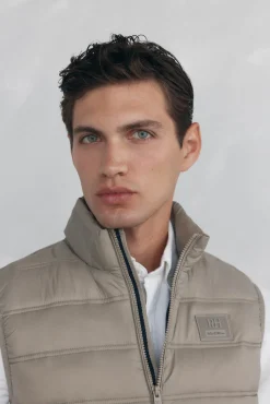 Pedro del Hierro Coletes|Sobretudos-Colete ultraleve Beige