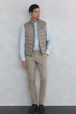 Pedro del Hierro Coletes|Sobretudos-Colete ultraleve Beige