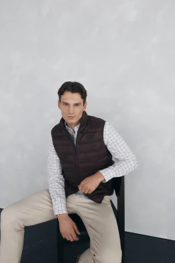 Pedro del Hierro Coletes|Sobretudos-Colete ultraleve Marrom