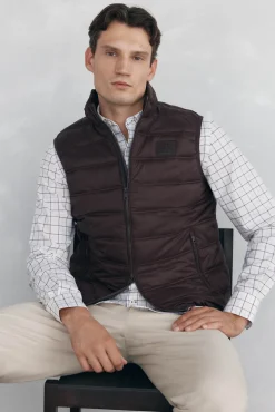 Pedro del Hierro Coletes|Sobretudos-Colete ultraleve Marrom