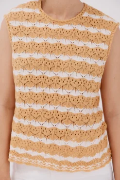 Cortefiel Coletes-Colete vazado bicolor Dourado