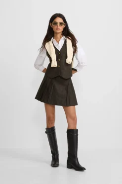 Silbon Coletes-Colete xadrez colete Verde