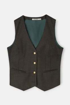 Silbon Coletes-Colete xadrez colete Verde