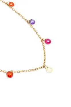 Singularu Joalharia E Bijuteria-Color Bits Gold Plated Steel Necklace estampado
