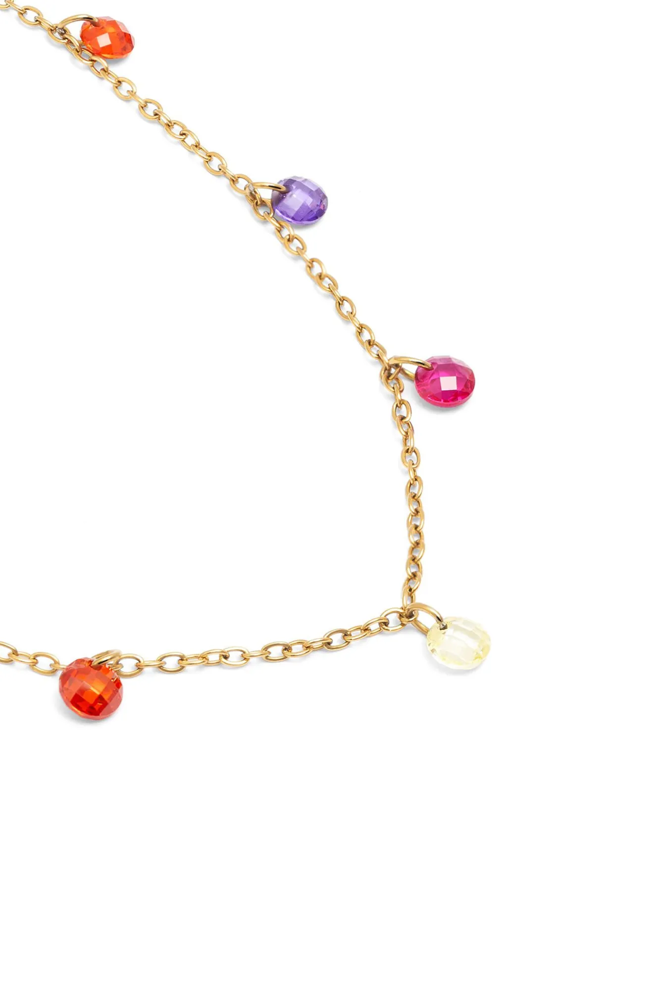 Singularu Joalharia E Bijuteria-Color Bits Gold Plated Steel Necklace estampado
