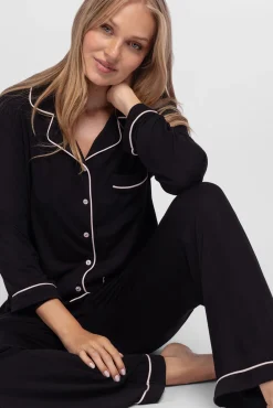 Dorina Pijamas-Conjunto de pijama Charli com T-shirt e calças preto