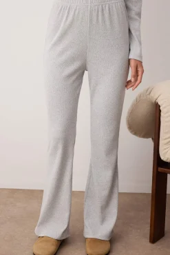 Trendyol Pijamas-Conjunto de pijama cinza mesclado com gola cruzada e detalhe de laço cinzento