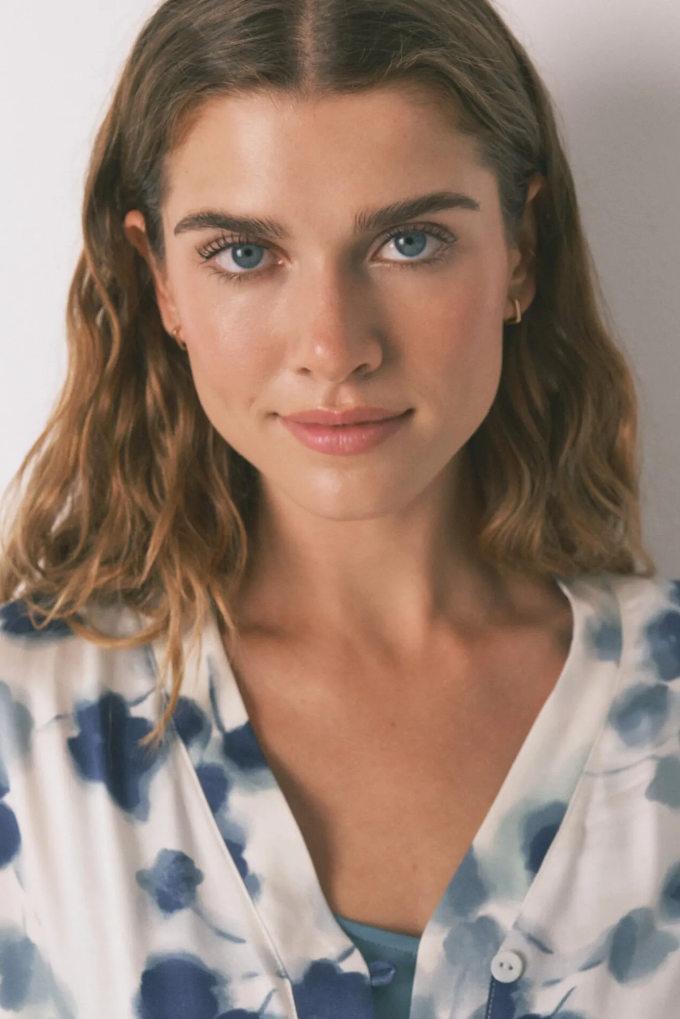 Women'secret Pijamas-Conjunto de pijama de cetim floral verde