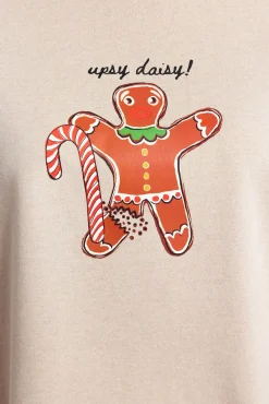 Trendyol Pijamas-Conjunto de pijama de gengibre cru de Natal estampado