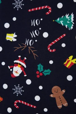 Trendyol Pijamas-Conjunto de pijama de Natal marinho azul