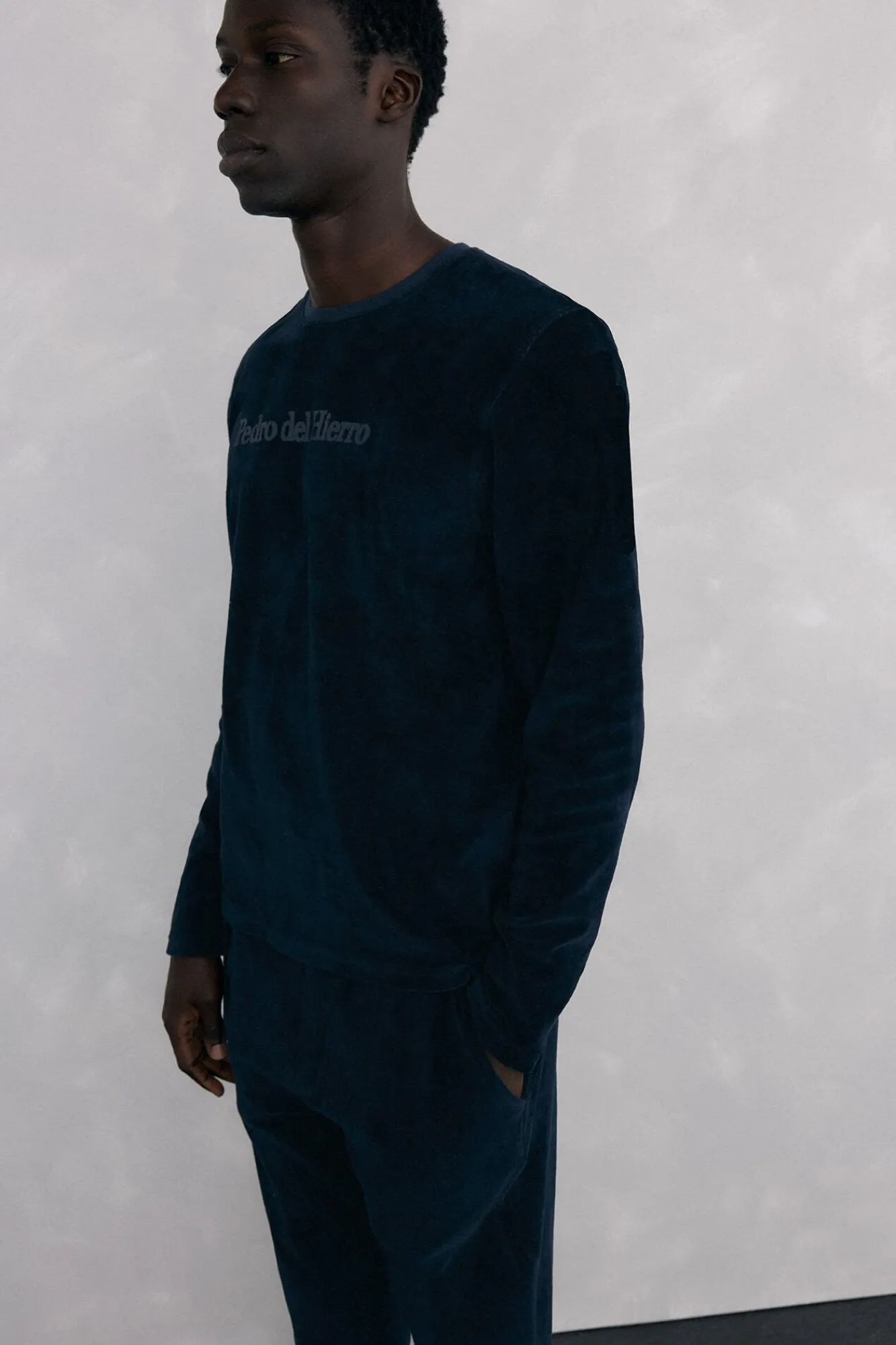 Pedro del Hierro Pijamas-Conjunto de pijama de veludo Azul