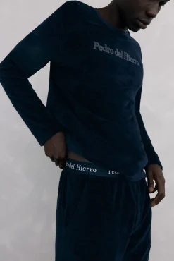Pedro del Hierro Pijamas-Conjunto de pijama de veludo Azul