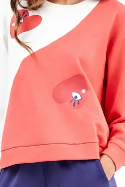 Gisela Pijamas-Conjunto de pijama em pelúcia escovada com motivos de coração bege