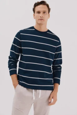 Cortefiel Pijamas-Conjunto de pijama malha Azul