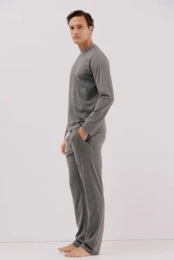 Cortefiel Pijamas-Conjunto de pijama malha Cinzento