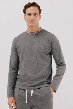 Cortefiel Pijamas-Conjunto de pijama malha Cinzento