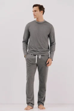 Cortefiel Pijamas-Conjunto de pijama malha Cinzento