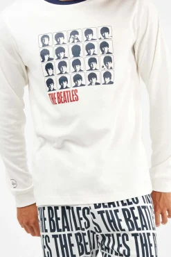 Gisela Pijamas-Conjunto de pijama malha dos Beatles bege