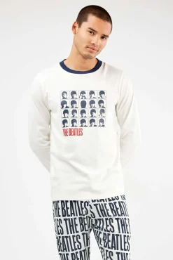 Gisela Pijamas-Conjunto de pijama malha dos Beatles bege