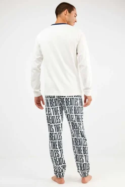 Gisela Pijamas-Conjunto de pijama malha dos Beatles bege