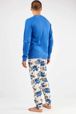 Gisela Pijamas-Conjunto de pijama malha Tom & Jerry azul