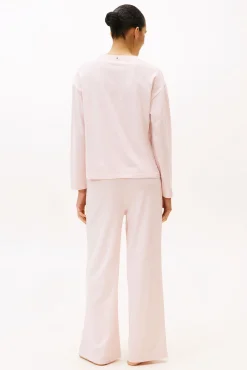 Tommy Jeans Pijamas-Conjunto de pijama modal de manga comprida rosa