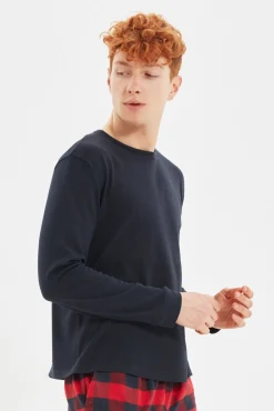 Trendyol Pijamas-Conjunto de pijama xadrez multicolorido estampado