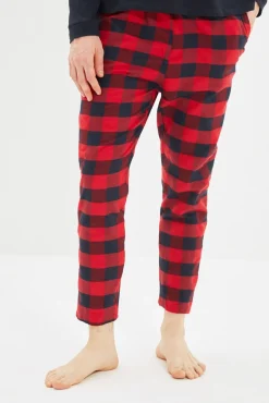 Trendyol Pijamas-Conjunto de pijama xadrez multicolorido estampado