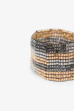 Cortefiel Joalharia E Bijuteria-Contas tricolores Dourado