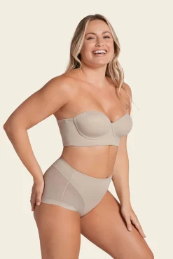 Leonisa Roupa Interior-Corpete sem alças 360° de perfeição bege