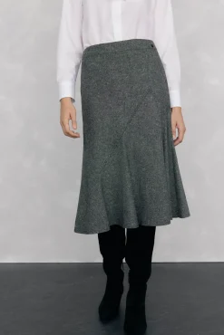 Pedro del Hierro Fatos|Saias-Cortes de saia com bainha baixo Cizento