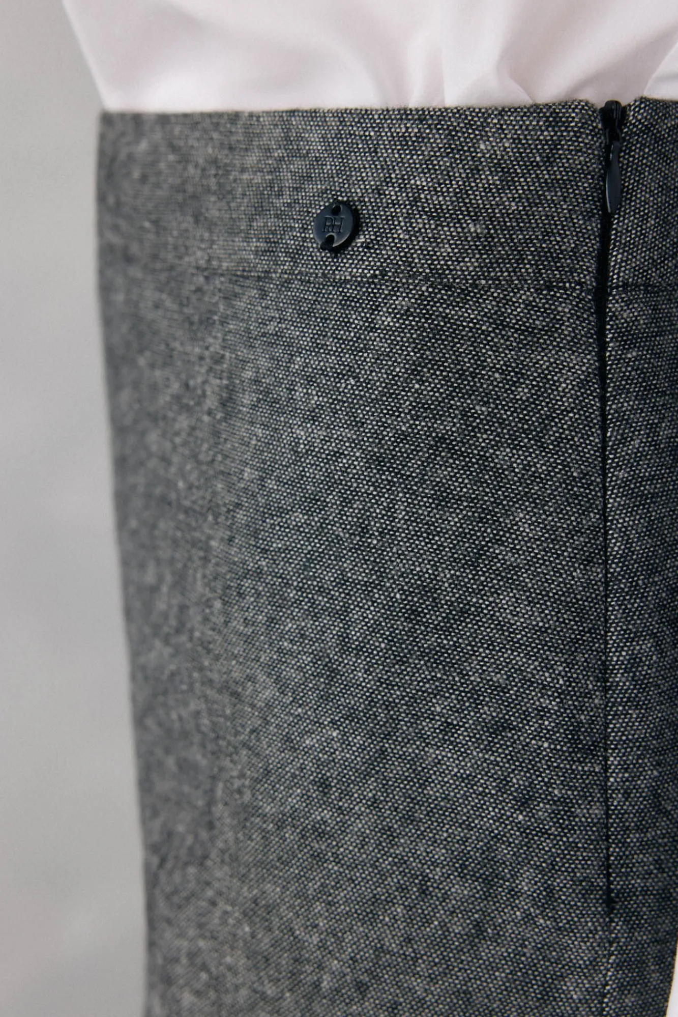 Pedro del Hierro Fatos|Saias-Cortes de saia com bainha baixo Cizento