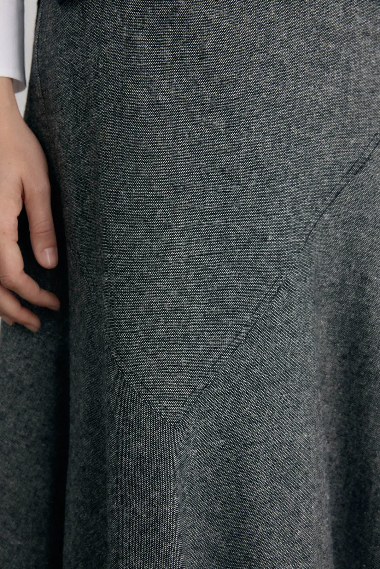 Pedro del Hierro Fatos|Saias-Cortes de saia com bainha baixo Cizento