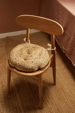 Calma House Almofadas-Coxim de cadeira redonda Ural cru