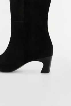 Pedro del Hierro Botas|Calçado De Couro-croute de camurça com salto gatinho Preto