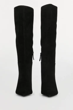 Pedro del Hierro Botas|Calçado De Couro-croute de camurça com salto gatinho Preto