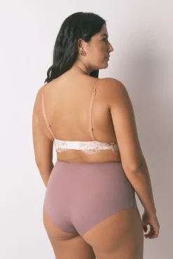 Women'secret Roupa Interior-Cueca alta clássica em microfibra rosa